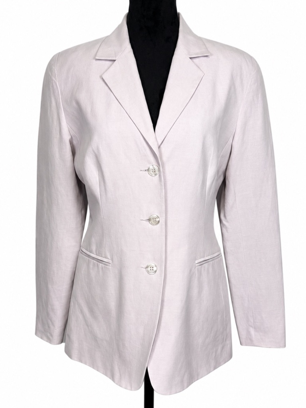 VTG Tailor B.Moss Silk Linen Pastel Lavender Size 4 Blazer Jacket Lined NWT